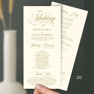 Programme Classic Elegance Gold Script, Cérémonie Mariage