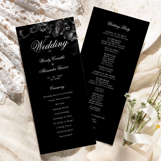 Programme Classic Gothique Noir Mariage plat (Créateur téléchargé)