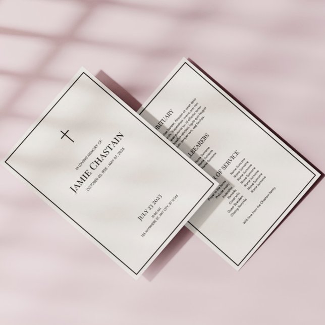 Programme Classic In Loving Memory Funeral Ordre de service (Créateur téléchargé)