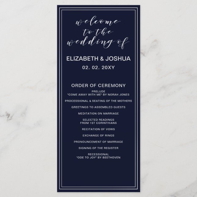 Programme classique de mariage d'argent de la mari (Devant)