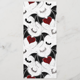 Programme Coeur d'Halloween avec ailes de chauve-souris noir