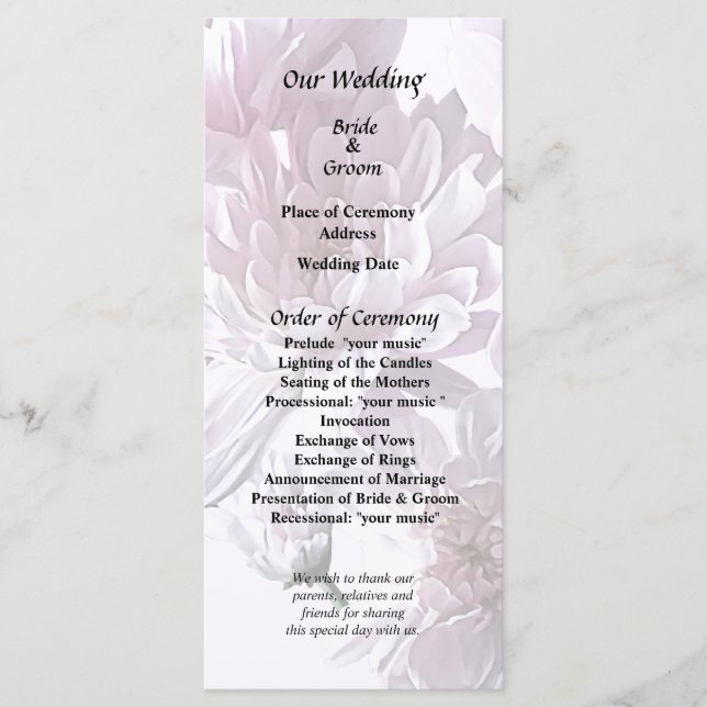 Programme Coeur rose Chrysanthème (Devant)