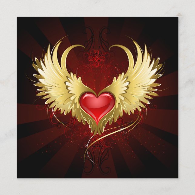 Programme Coeur rouge avec ailes d'or (Devant)