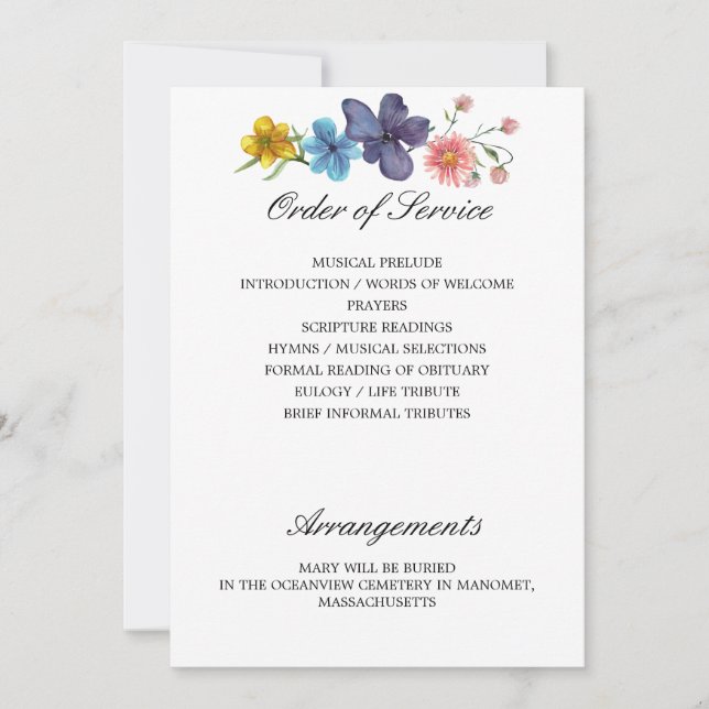 Programme commémoratif fleur sauvage 3 et 4 (Devant)