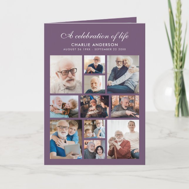 Programme commémoratif/funéraire moderne plié de 1 (Devant)