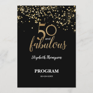 Programme Confetti Black Gold moderne 50 et fabuleux