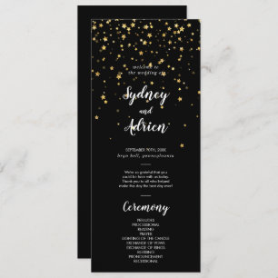 Programme Confetti d'or Black Wedding Program
