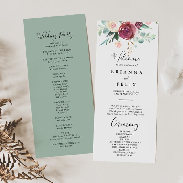 Programme Contemporain de Mariage Floral Eucalyptu (Créateur téléchargé)