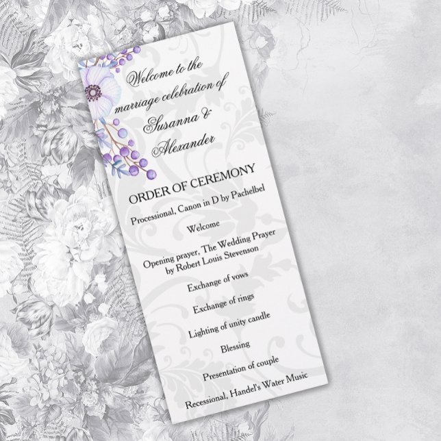 Programme Courbe de fleurs de Berry pourpre Mariage damassé (Créateur téléchargé)