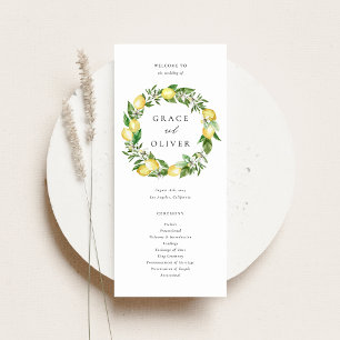 Programme Couronne botanique de citron avec Mariage de verdu