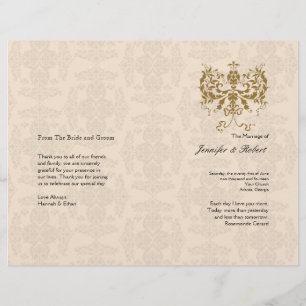 Programme Cream et Gold Mariage damassé