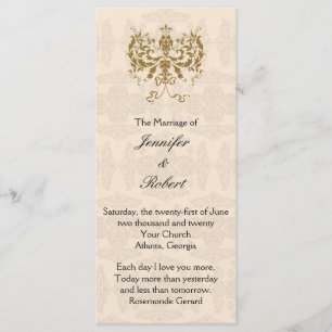 Programme Cream et Gold Mariage damassé