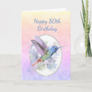 Programme Custom Year Happy Birthday 80th Hummingbird Bird