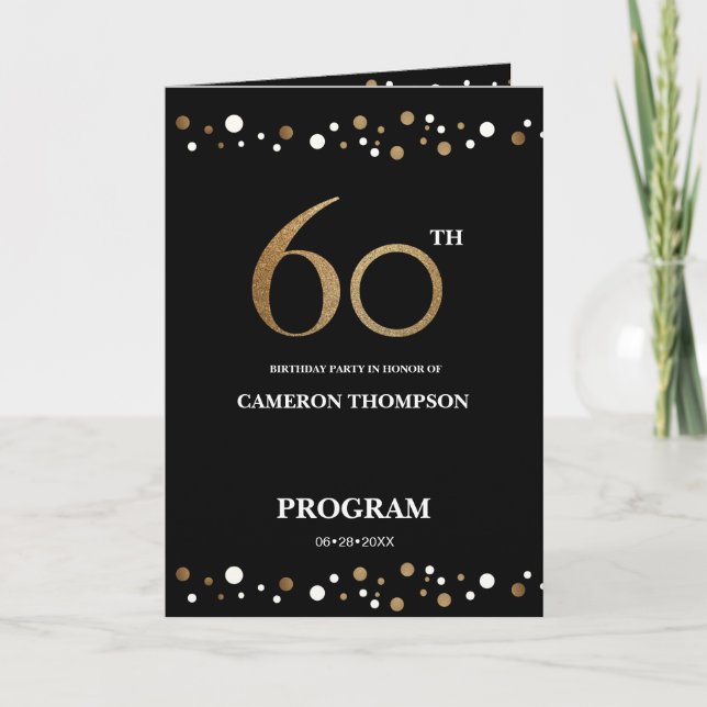 Programme de 60e anniversaire Gold et Black confet (Devant)