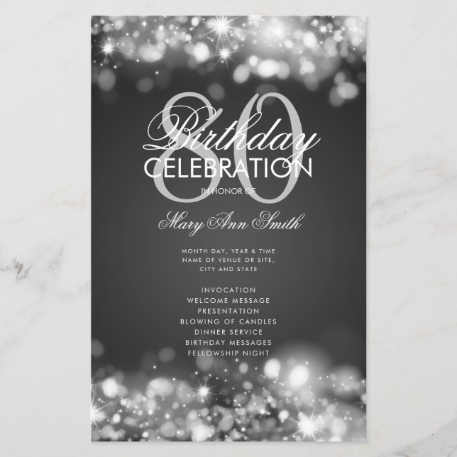 Programme de 80e anniversaire Glam Lights Silver M (Devant)