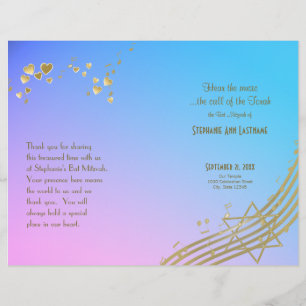 Programme de Bat mitzvah Love Song