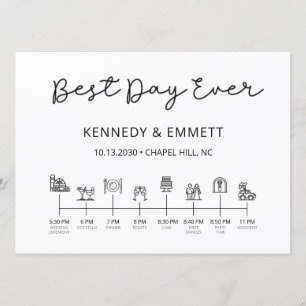 Programme de calendrier du jour du mariage de la g