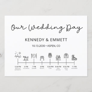 Programme de calendrier du jour du mariage de mont