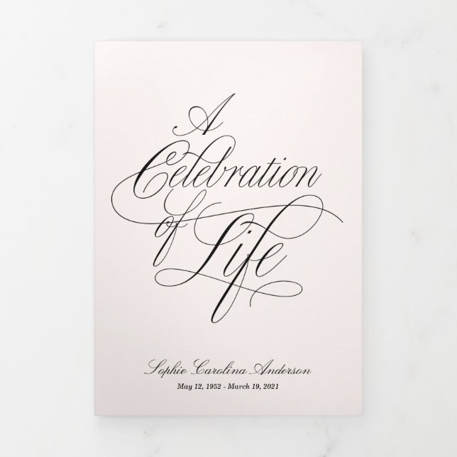 Programme de célébration de la vie (Page de couverture)
