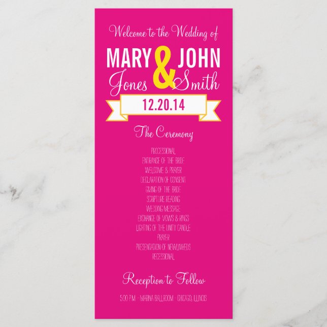 Programme de Cérémonie de Bannière de Charme (Devant)