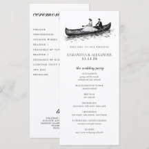 Programme de cérémonie de couple en canoë