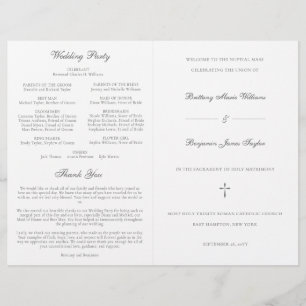 Programme de cérémonie de la messe des Mariages ca
