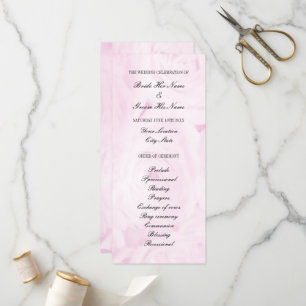 Programme de cérémonie de mariage de fleurs de ros
