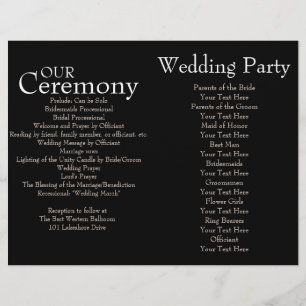 Programme de cérémonie de Mariage de points Polka