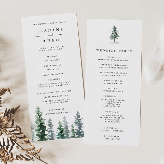 Programme de cérémonie de mariage de Timber Grove (Créateur téléchargé)