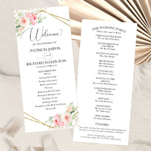 Programme de cérémonie de mariage floral 4x9 de bi