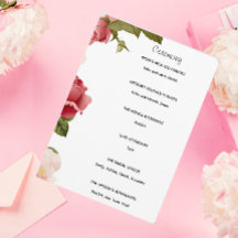 Programme de cérémonie de mariage floral aquarelle