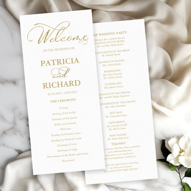 Programme de cérémonie de mariage Ordre de la Céré (Créateur téléchargé)