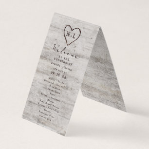 Programme de cérémonie de Mariage rustique