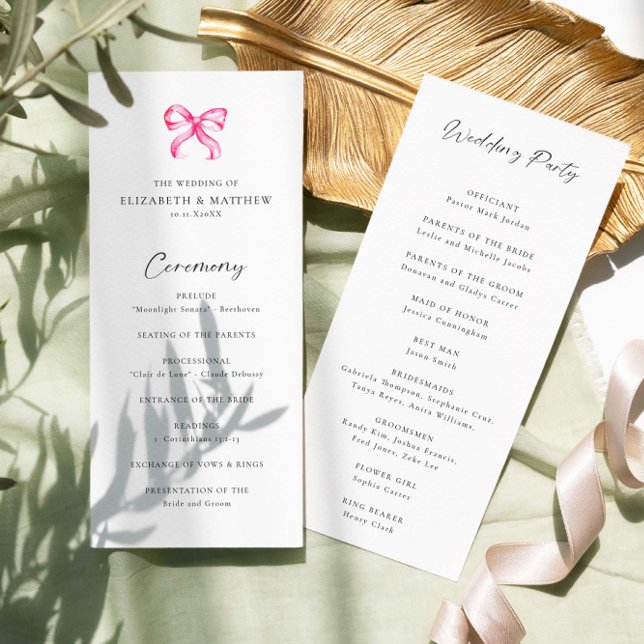 Programme de cérémonie de mariage simple avec un n (Créateur téléchargé)