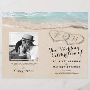 Programme de cérémonie de mariage sur la plage tro