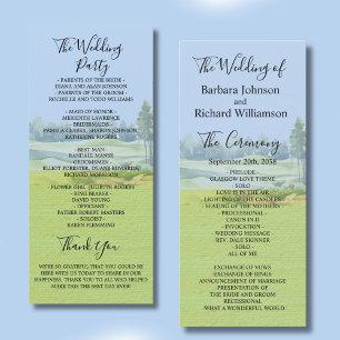 Programme de cérémonie de mariage sur le thème de 