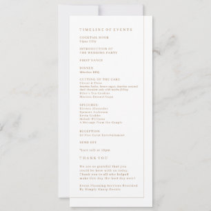 Programme de cérémonie des mariages