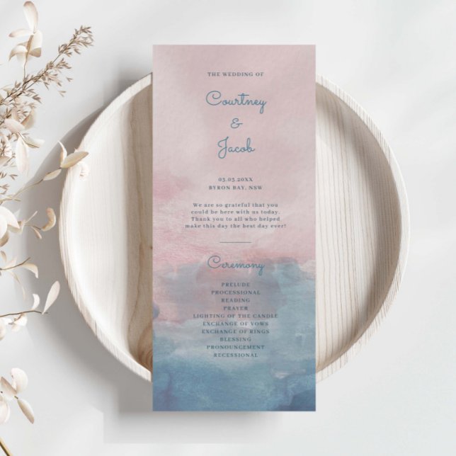 Programme de cérémonie des Mariages d'aquarelle ro (Créateur téléchargé)