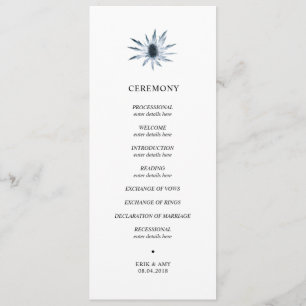 Programme de cérémonie des mariages de chardon ble