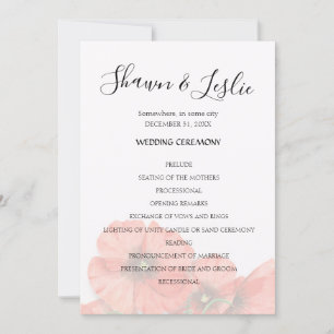Programme de Cérémonie des Mariages de fleurs de p