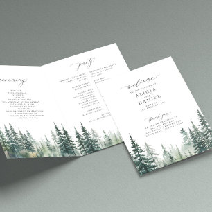 Programme de cérémonie des mariages de la forêt de