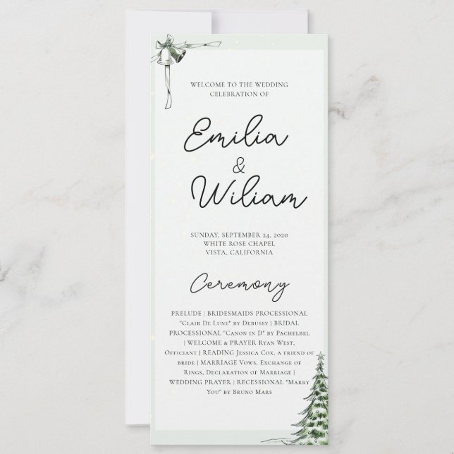 Programme de cérémonie des Mariages de Noël (Devant)