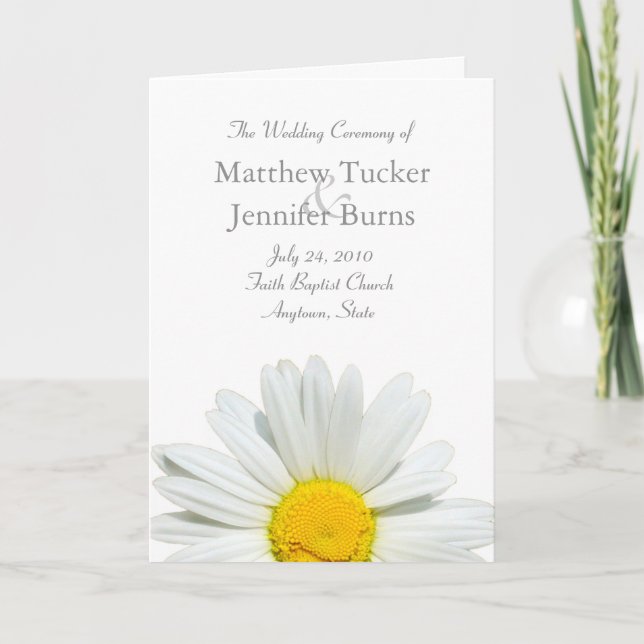 Programme de cérémonie des mariages et carte de co (Devant)