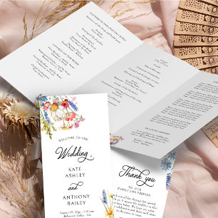 Programme de cérémonie des Mariages Fleurs sauvage