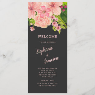 Programme de cérémonie des Mariages floraux rose e