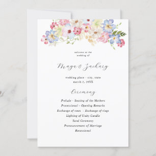Programme de cérémonie des Mariages floraux rose e