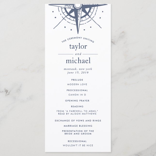 Programme de cérémonie des vrais Mariages du Nord (Devant)