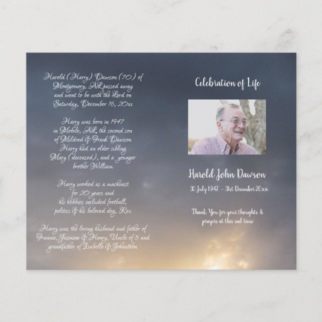 Programme de cérémonie funéraire commémorative pho (Devant)