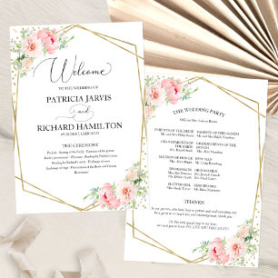 Programme de cérémonie Mariage de bienvenue Élégan