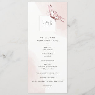PROGRAMME DE CÉRÉMONIE MARIAGE DE BOUTTERFLY BLANC